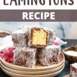 Homemade Lamingtons Recipe Pinterest Image top design banner