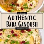 Authentic Baba Ganoush Recipe Pinterest Image middle design banner