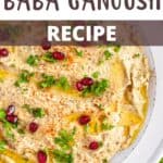 Authentic Baba Ganoush Recipe Pinterest Image top design banner