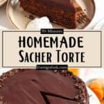 Homemade Sacher Torte Recipe Pinterest Image middle design banner