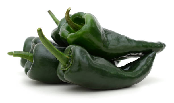 Several poblano peppers. 