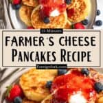 Farmer's Cheese Pancakes Pinterest Image middle design banner