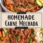 Authentic Carne Mechada Recipe Pinterest Image middle design banner