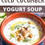 Cold Cucumber Yogurt Soup Pinterest Image top design banner