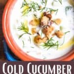 Cold Cucumber Yogurt Soup Pinterest Image bottom design banner