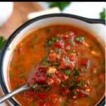Homemade Red Chimichurri Pinterest Image with top black banner.