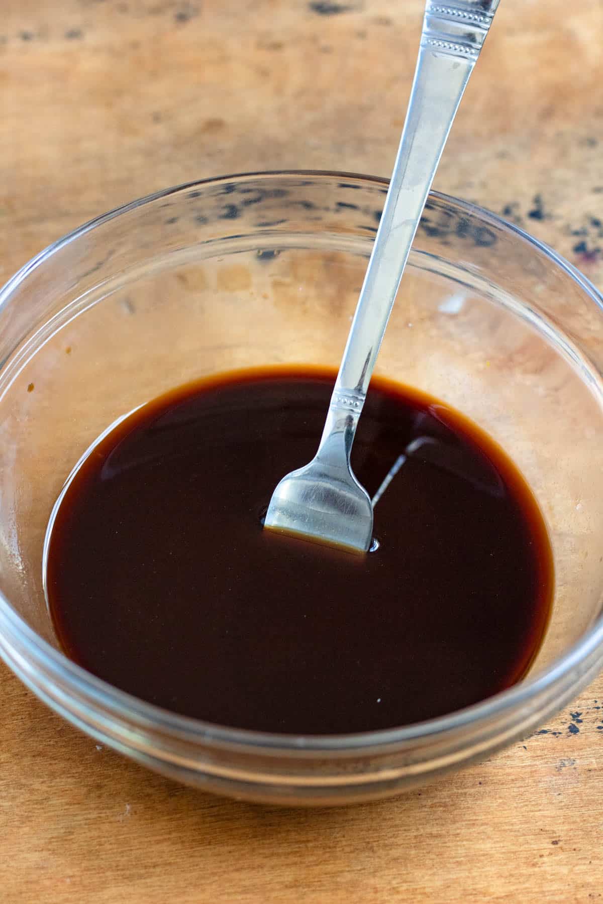 Sauce mixture in a bowl.