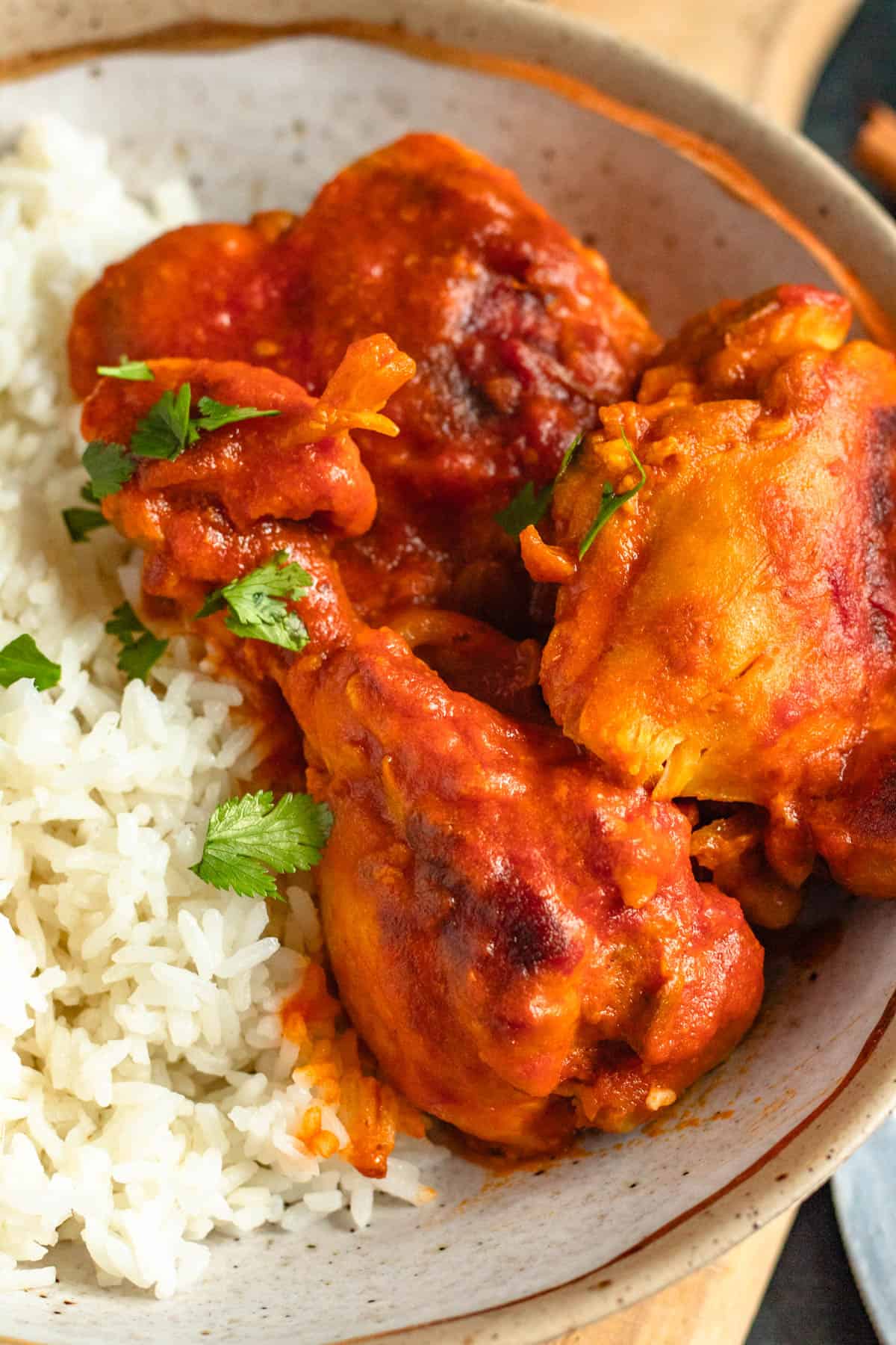 Close-up image of rich Coconut Curry Chicken.