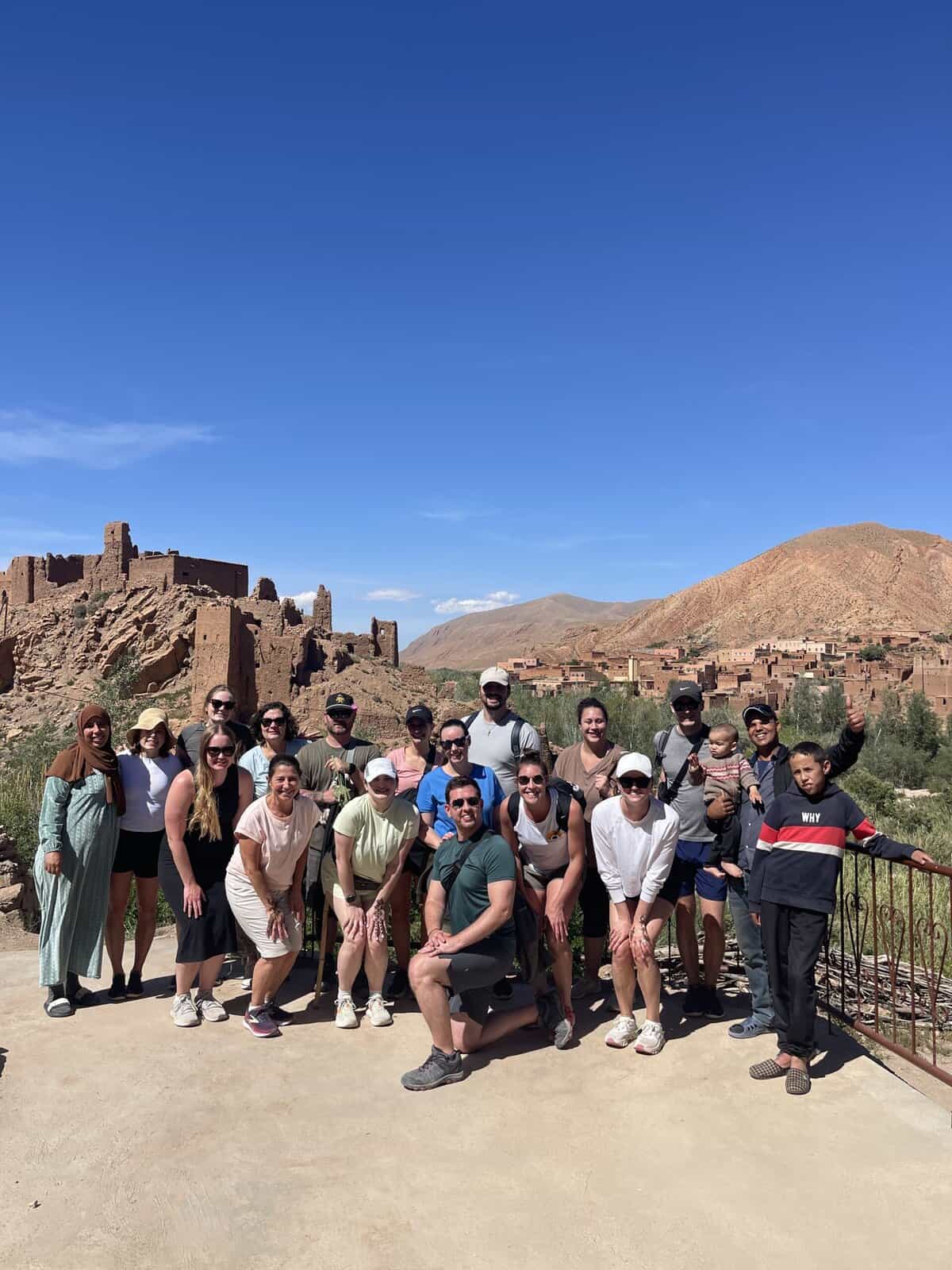 A group smiling in Morocco