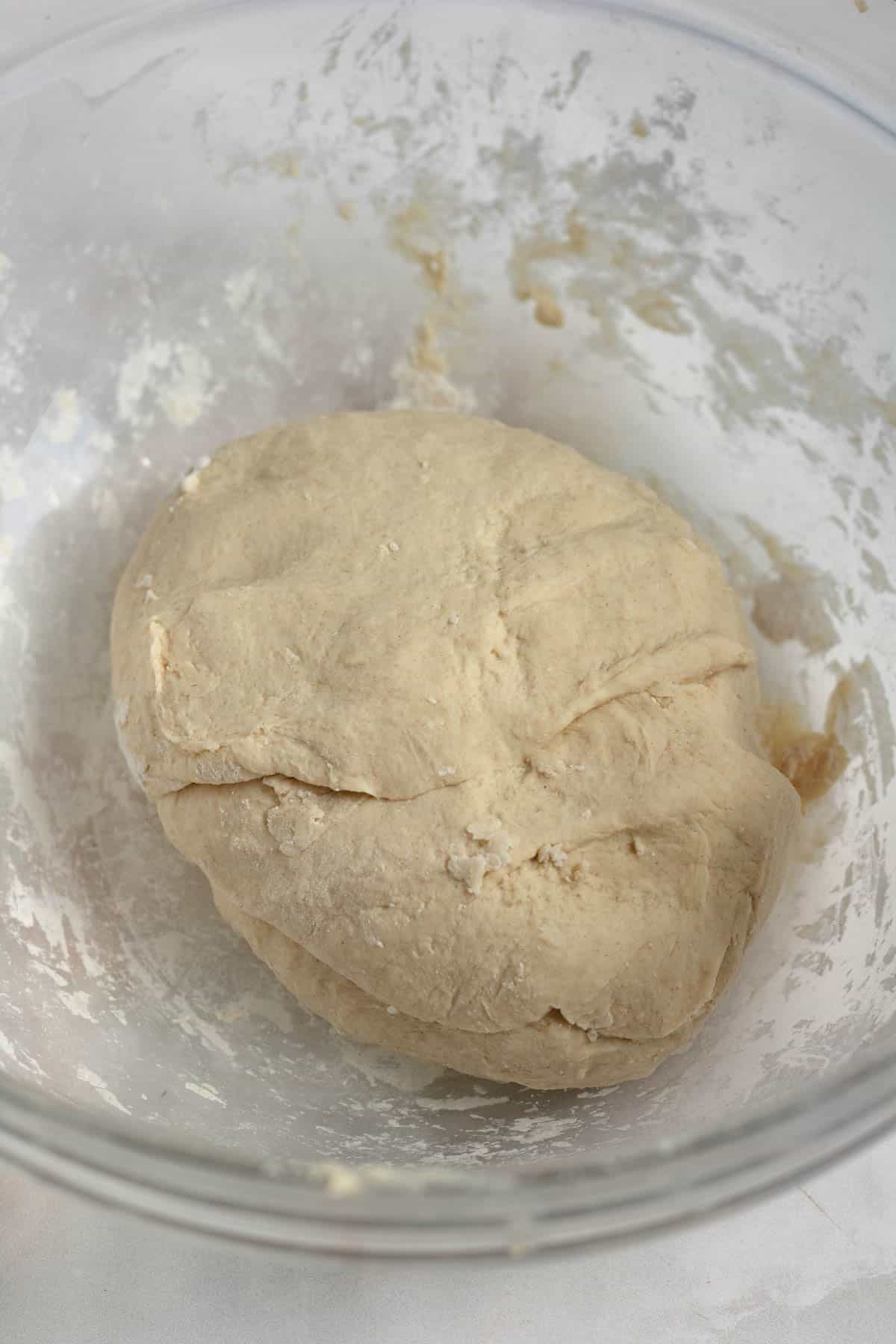 Soft dough made from flour, salt, and reserved pea liquid.
